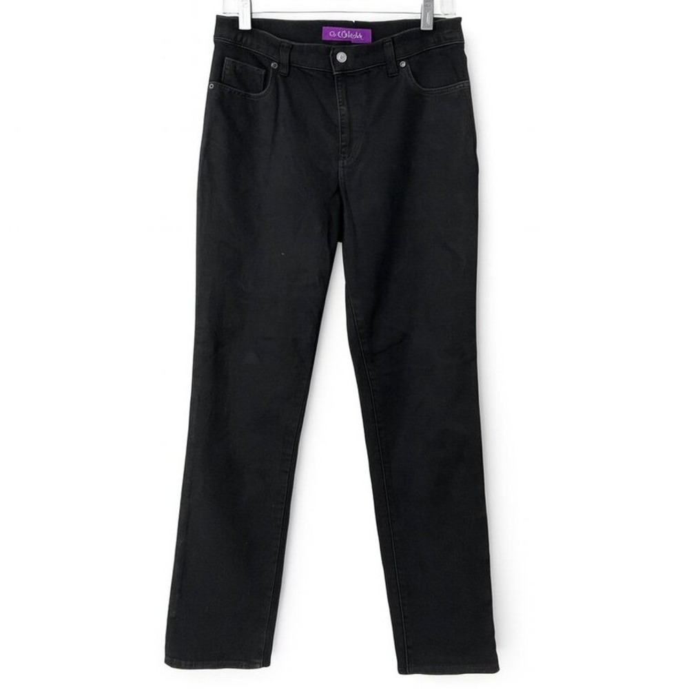 Gloria Vanderbilt Amanda Black Jeans Size 8 High Rise Straight Classic Fit